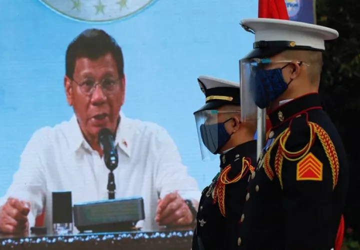 El presidente de Filipinas, Rodrigo Duterte, se dirigió al país por televisión. Foto: EFE