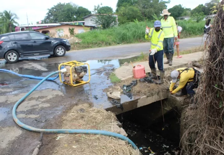 Paralelo a estos trabajos, el MOP realiza el desmonte de un área de 60 metros de longitud para limpiar cunetas que se encuentran obstruidas. Foto: Eric Montenegro