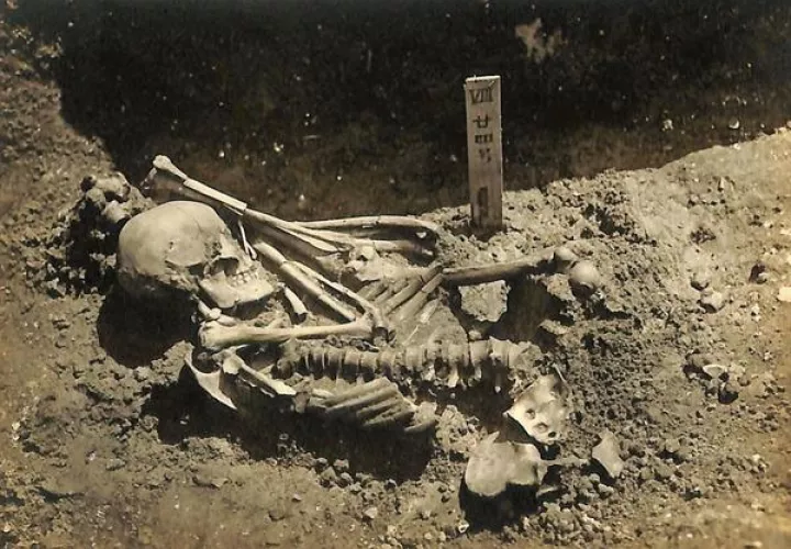Fotografía original del individuo 24 encontrado en el yacimiento de Tsukumo. Foto: EFE