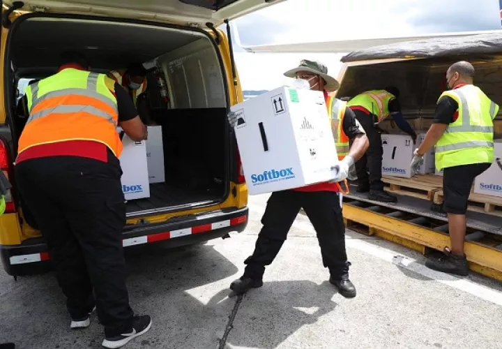 Panamá ha recibido 1,293,880 dosis de la farmacéutica Pfizer. Foto: Cortesía Aeropuerto de Tocumen