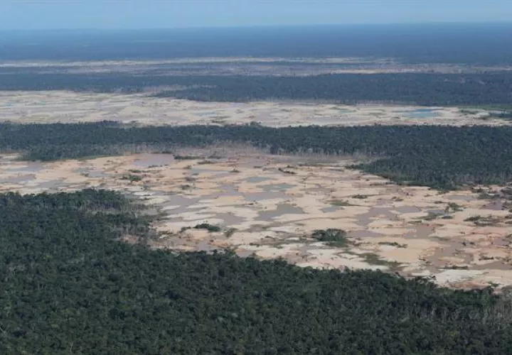 Fotografía aérea que muestra la Amazonía peruana. Foto: EFE