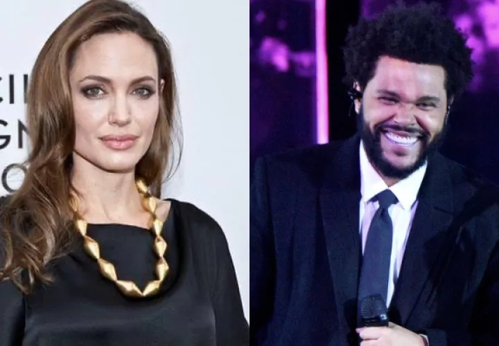 Angelina Jolie y The Weeknd. Fotos: Instagram