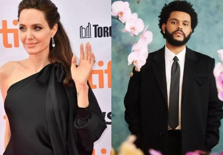 Angelina Jolie y The Weeknd. Foto: Instagram