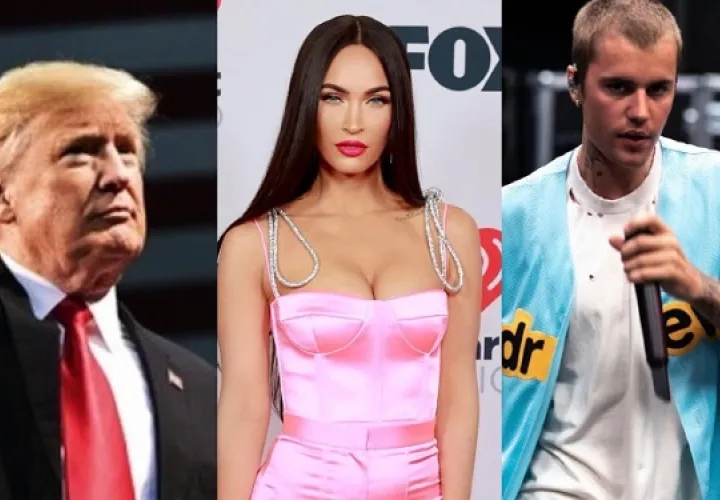 Donald Trump, Megan Fox y Justin Bieber. Foto: Instagram
