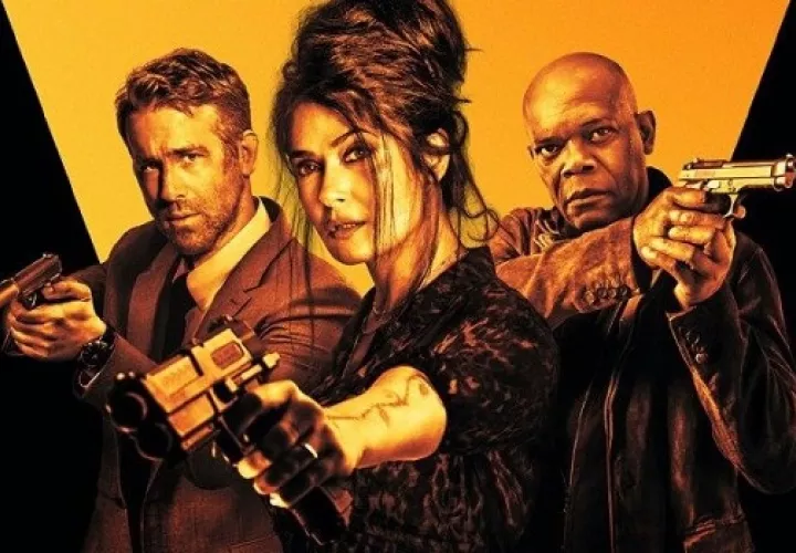 Ryan Reynolds, Salma Hayek y Samuel L. Jackson. Foto: Internet