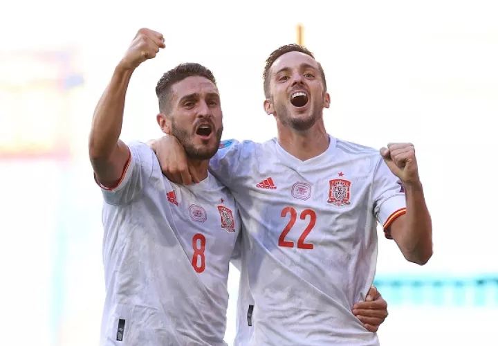 Pablo Sarabia (#22) fue uno de los mejores jugadores de la selección de España con dos goles y dos asistencias. Foto Cortesía: @EURO2020