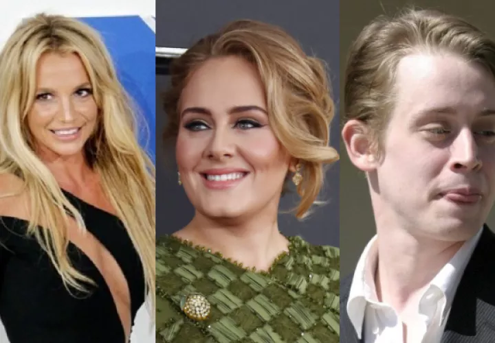 Britney Spears, Adele y Macaulay Culkin. Fotos: Archivo / EFE
