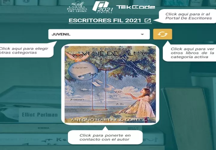 La plataforma brinda recomendaciones de autores panameños. Foto: Cortesía Tek-Code