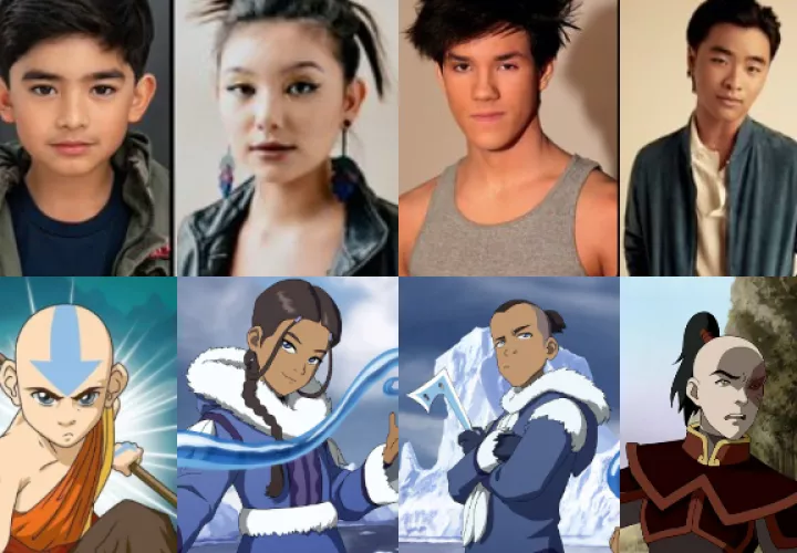 Gordon Cormier interpretará a Aang, Kiawentiio Tarbell a Katara, Ian Ousley a Sokka y Dallas Liu a Zuko. Fotos: Netflix / Internet