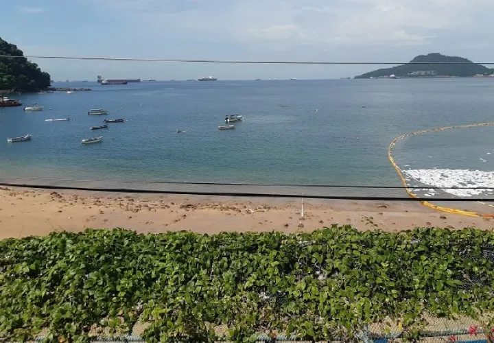 Panorámica de la parte de la isla que se vio afectada con el derrame de hidrocarburo. La limpieza tomó varias semanas. Foto: Archivo