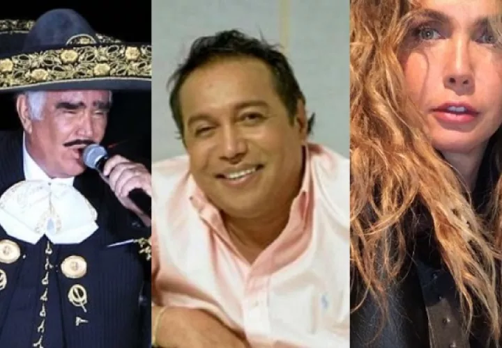 Vicente Fernández, Diomedes Díaz y Sabine Moussier. Foto. Archivo / Instagram