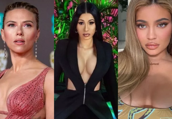 Scarlett Johansson, Cardi B y Kylie Jenner. Fotos: Archivo / Instagram