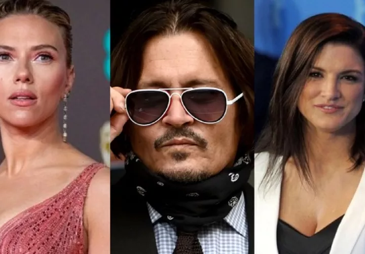 Scarlett Johansson, Johnny Depp y Gina Carano. Foto: Archivo / EFE