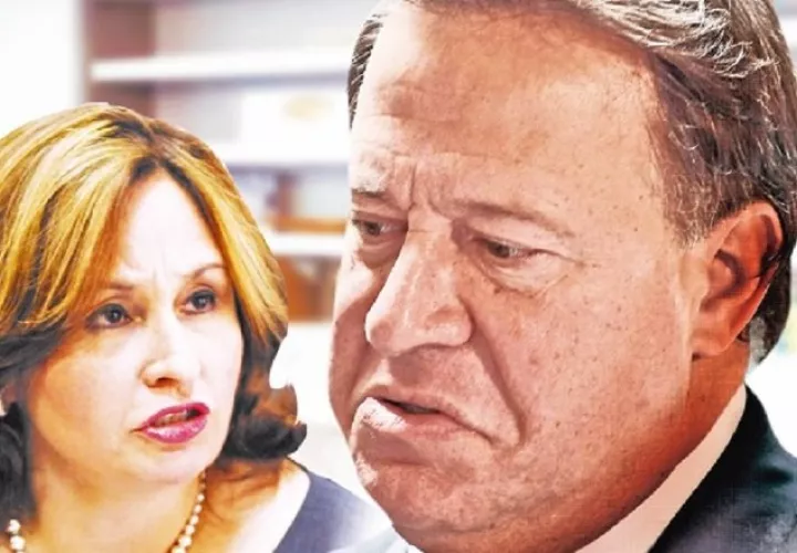 El expresidente Juan Carlos Varela y la exprocuradora Kenia Porcell. 