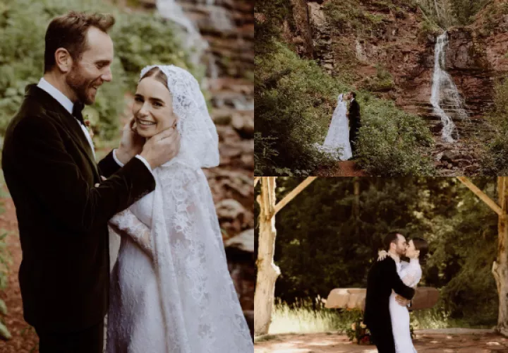 Fotografías del matrimonio de  Lily Collins y Charlie McDowell. Foto: Instagram / @lilyjcollins 