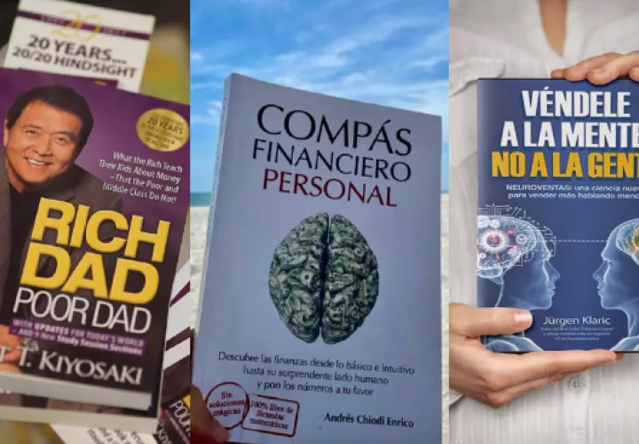 'Padre rico padre pobre', ‘Compás financiero personal' y ‘Véndele a la mente, no a la gente’. Fotos: @therealkiyosaki / @compasfinanciero / @jurgenklaric