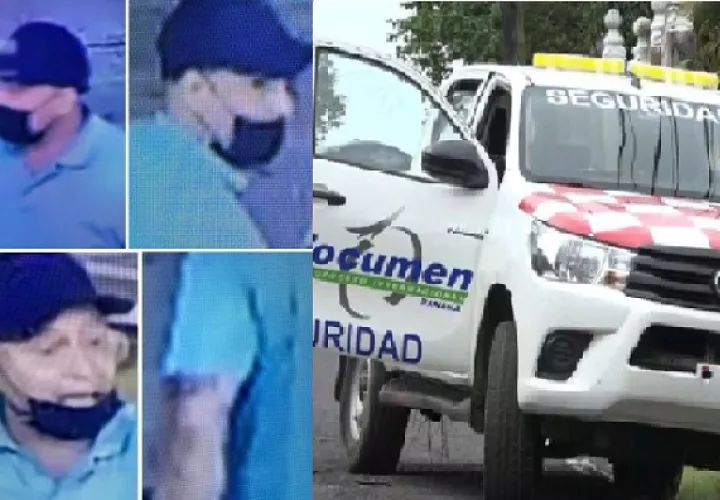 Imagen del hombre que es investigado y el vehículo en el que los delincuentes cometieron el robo en el aeropuerto de Tocumen.