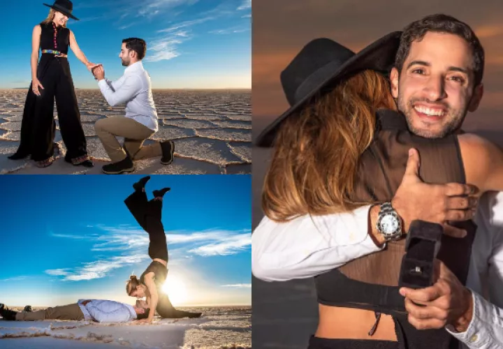 Imágenes de la propuesta de matrimonio. Fotos: Instagram / @analuciatejeira10 / @carlos_nina_fotografia
