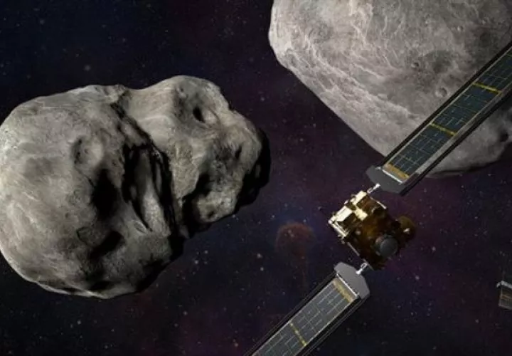 Ilustración de la nave de Prueba de Redireccionamiento del Asteroide Doble (DART) y el LICIACube de la Agencia Espacial Italiana (ASI). EFE