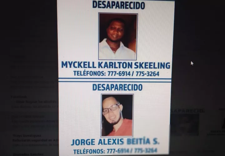 Myckell Karlton Skeeling y Jorge Alexis Beitía se mantienen desaparecidos. Foto: José Vásquez    
