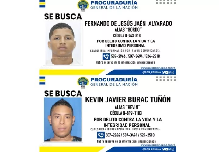 Fernando De Jesús Alvarado, alias “Gordo”, y Kevin Javier Burac Tuñón, alias “Kevin”, son equeridos por el Ministerio Público.