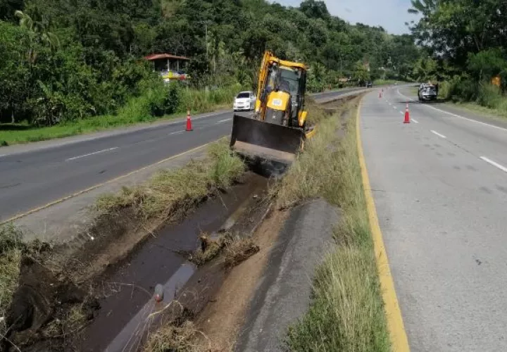 Los conductores, advertían a través de las redes sociales de lo peligroso que resultaba para la circulación vial la maleza en las cunetas. Foto: Eric Montenegro