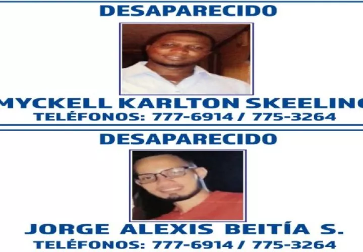 También figuran en la lista Myckell Karlton Skeeling y Jorgue Alexis Beitia, ambos desaparecidos desde el 1 de octubre cuando se dirigían a La Chorrera para la compra de un auto con 10 mil dólares en efectivo. Foto: José Vásquez