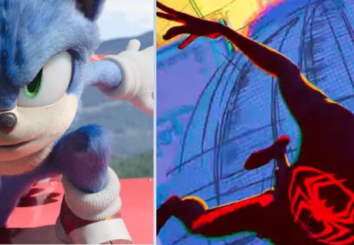  'Sonic the Hedgehog 2' y 'Spider-Man: Across the Spider-Verse (Parte Uno)'. Fotos: Internet