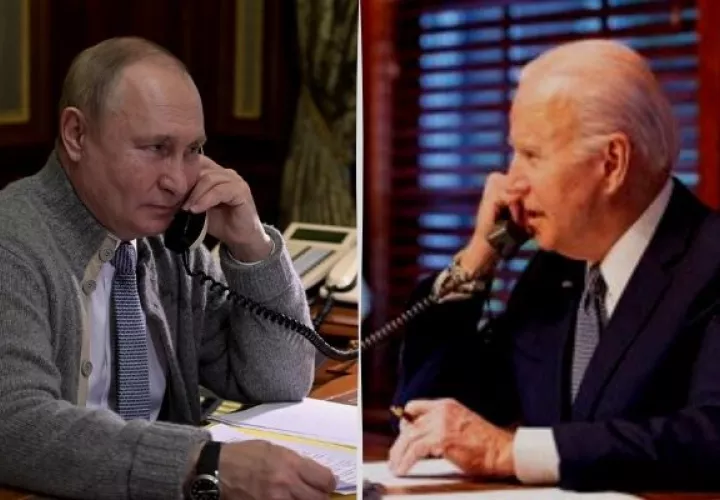 Biden urge a Putin a reducir tensiones con Ucrania en una llamada telefónica. Foto: EFE