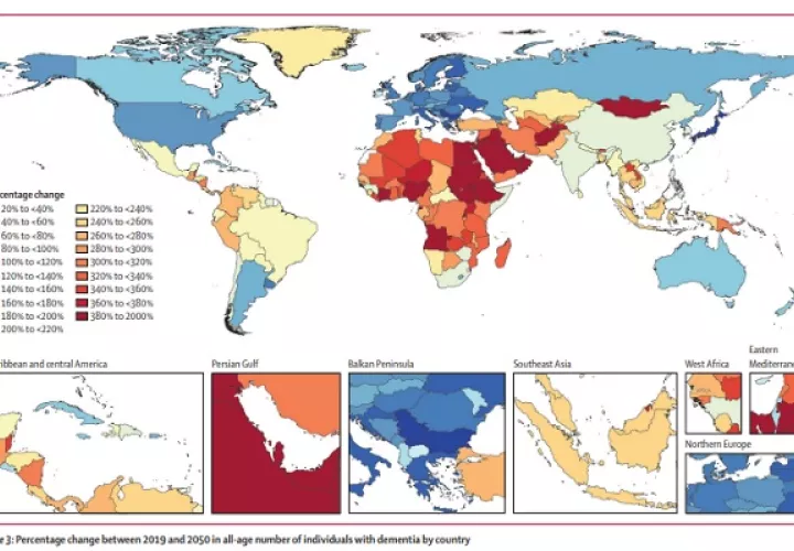 Porcentaje de cambio que habría entre 2019 y 2050. Foto: Lancet