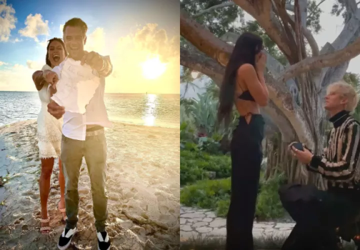 Josh Duhamel y Audra Mari, y Megan Fox y Machine Gun Kelly. Fotos: Instagram