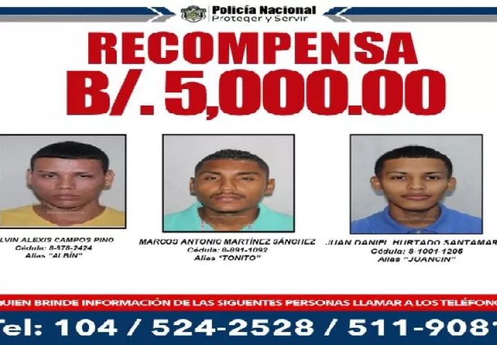 Aún se mantiene la búsqueda de Juan Daniel Hurtado Santamaría, alias “Juancin” con cédula de identidad 8-1001-1295, quien también ha sido señalado en este hecho. Foto. Proteger y Servir