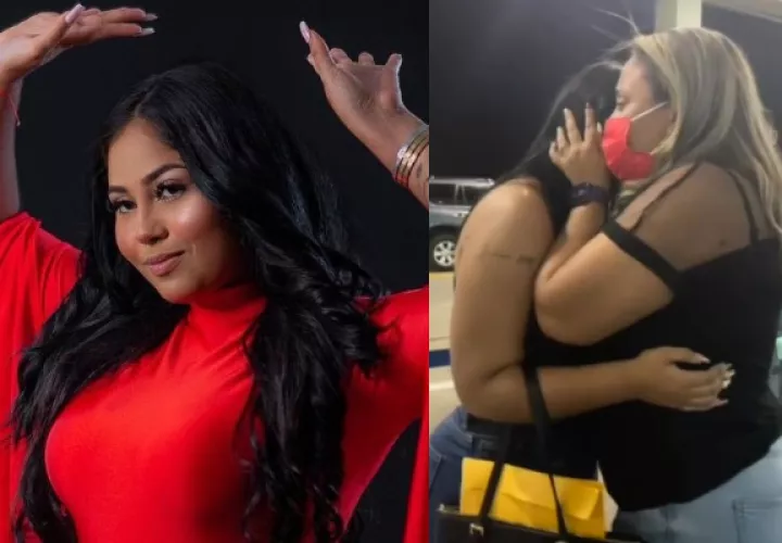 Tatiana Vélez y su madre mientras se despedían. Fotos: Archivo / Instagram
