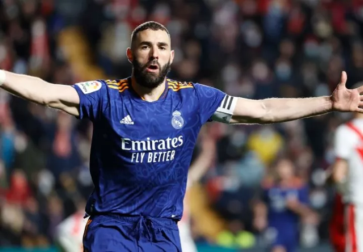 Karim Benzema, festeja su gol ante Rayo Vallecano. EFE