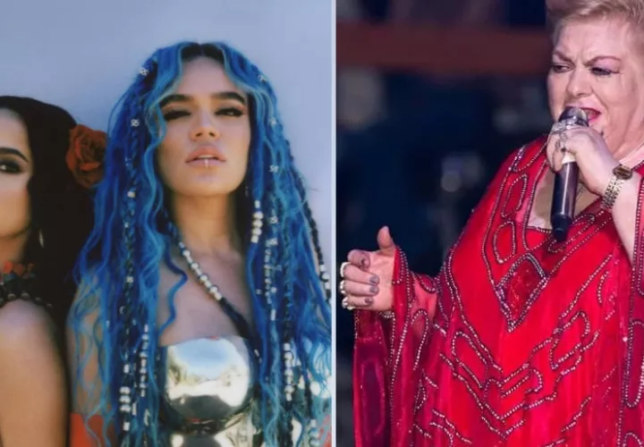  Becky G, Karol G y 'Paquita la del Barrio'. Foto: Instagram