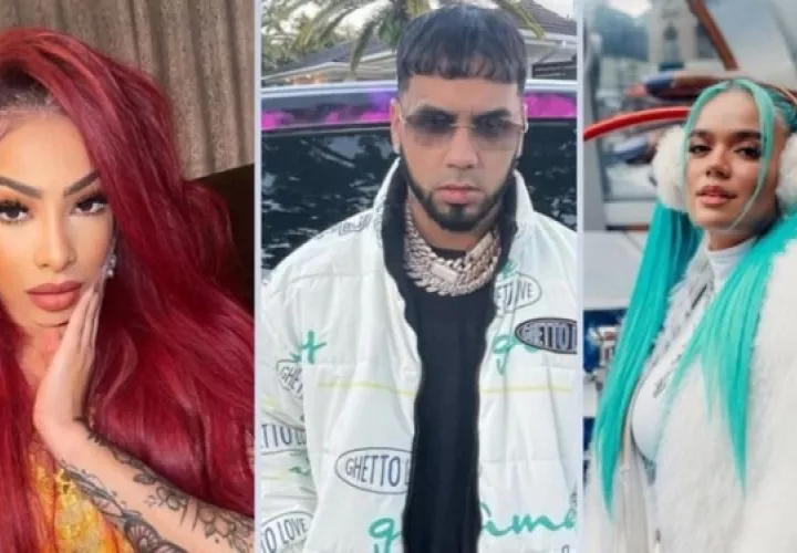 Yailin, Anuel AA y Karol G.  Fotos: Instagram
