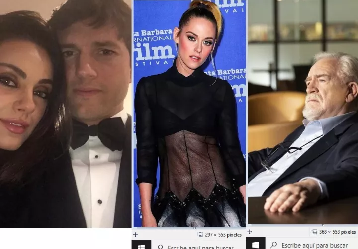 Mila Kunis y Aston Kutcher, Kristen Stewart y Brian Cox.  Fotos: Instagram