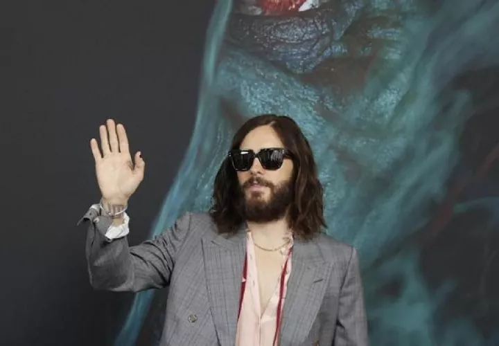 Jared Leto posa para los medios durante la presentación en Madrid de 'Morbius'. Foto: EFE / Emilio Naranjo