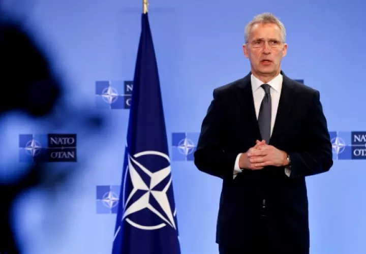 El secretario general de la OTAN, Jens Stoltenberg, habla de guerra en Ucrania. Foto: EFE