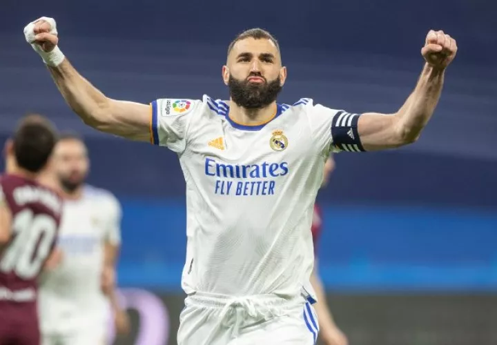 Karim Benzema del Real Madrid, festeja su gol. Foto:EFE