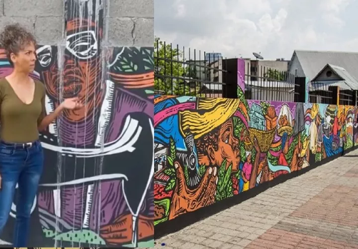 El cemento ha caído sobre parte de la obra de Noriega. Foto: Grupo Epasa