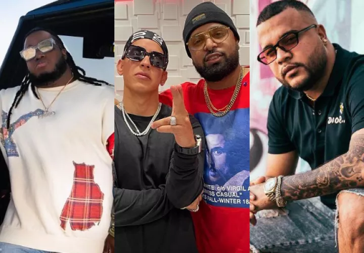 'Sech', Daddy Yankee junto a BCA y Dímelo Flow. Fotos: Instagram / Archivo