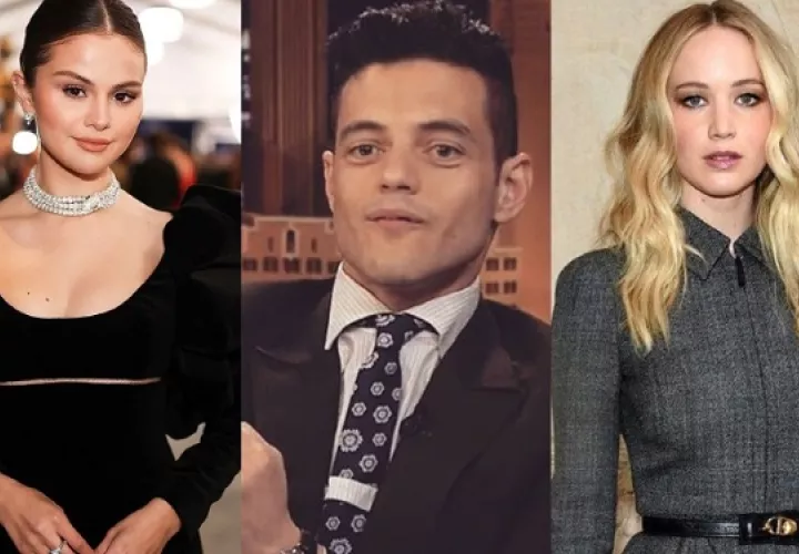 Selena Gómez, Rami Malek y Jennifer Lawrence. Fotos: Instagram