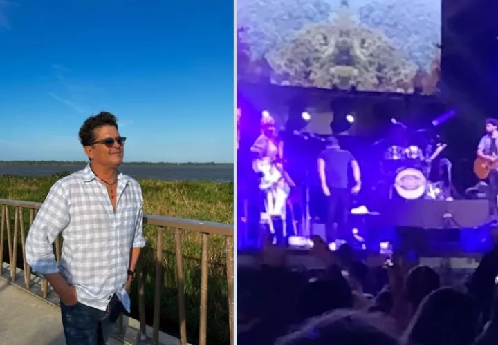 Carlos Vives (i) e imágenes del concierto (d). Foto: Instagram