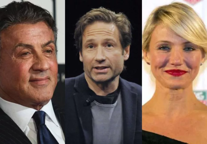 Sylvester Stallone, David Duchovny y Cameron Díaz. Fotos: EFE