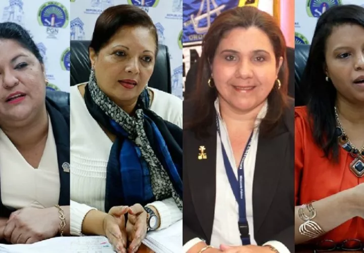 De izquierda a derecha: Tania Sterling, Vielka Brocre, Ruth Morcillo y Zuleyka Moore, fiscales del Ministerio Público.