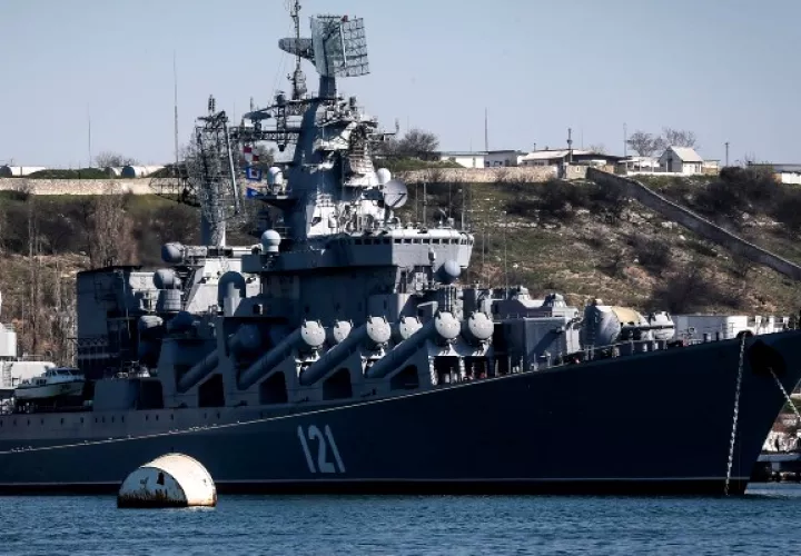 El Moskva era el buque insignia de la flota rusa en el Mar Negro. Foto:EFE