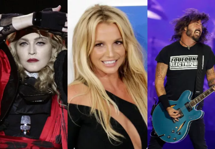  Madonna, Britney Spears y Dave Grohl. Fotos: EFE