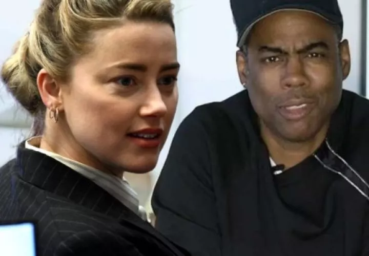 Amber Heard y Chris Rock. Fotos: EFE / Instagram