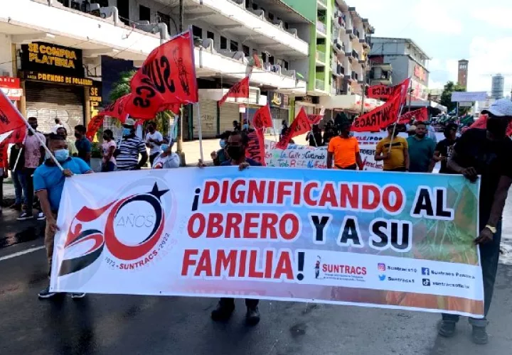 Trabajadores en Panamá marchan en el Día del Trabajador. Foto: Cortesía